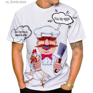 T-shirts hommes Nouveau chef suédois Vert Der Ferk 3D Imprimer T-shirt Mode Hommes T-shirts Strtwear Hommes Casual Surdimensionné À Manches Courtes Ts Tops Y240314