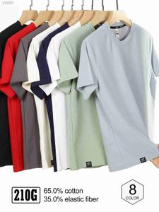 T-shirts masculins Nouveaux t-shirts pour hommes surdimensionnés de haute qualité Vêtements de rue à manches courtes t-shirt Waffle O-Neck Solid Basic Top Basic Womens Neutral Color SHIRTL2405