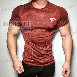T-shirts masculins Nouveaux t-shirts pour hommes courts Slves T-shirt Men Gyms Body Body Body