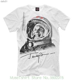 T-shirts voor heren Nieuw T-shirt Rusland USSR Eerste wereld Sovjet Cosmonaut Gagarin Cool Design HQ Men Adult Slim Fit T-shirt S-XXL L230520