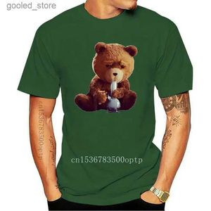 T-shirts voor heren Nieuwe Ted Bear Smoking Bond Cotton T-shirt met ronde hals Zz Heren T-shirt Mode 2021 100% puur katoen T-shirt met O-hals en korte mouwen Q240316
