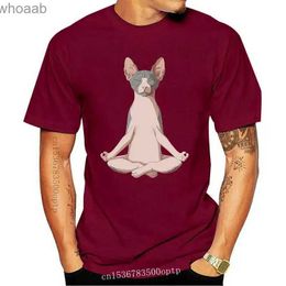 Camisetas para hombre, partes superiores nuevas, camiseta para mujer, camiseta con estampado de cómics de gato sphynx para mujer 240130