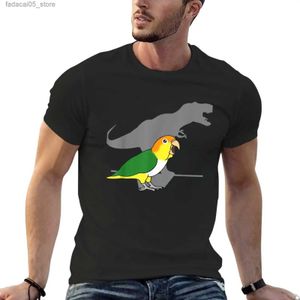 T-shirts masculins New White Belly Keck T-REX Birb Meme Dinosaur Parrot T-shirt Top Shirt Mens Q240426