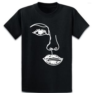 T-shirts pour hommes joli tee-shirt avec un visage esquissé de belle chemise col rond Costume fou normal coton impression décontractée