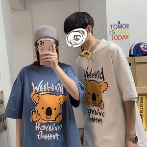 T-shirts pour hommes Niche Design Sens Vêtements d'été Ins Cartoon Mignon T-shirt à manches courtes Femme Coréen Lâche Étudiant Demi Classe