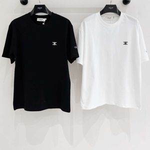 T-shirts voor heren niche-ontwerp trendy merk geborduurde letters op de borst losse casual unisex t-shirt