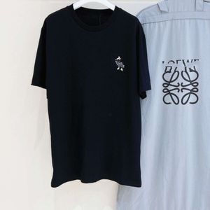 T-shirts voor heren niche trendy merk borst letter borduurwerk modieus eenvoudig losse korte mouwen t-shirt
