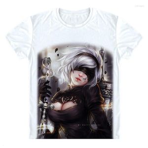 Camisetas para hombre Nier Automata Shirt 2B YoRHa No. 2 tipo B camiseta soldado Cosplay Anime Tee