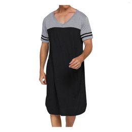 Heren t shirts nachthoofds heren t-shirts baggy plus size v nek korte mouw lange mouw lange slaapkleding bigtall pyjama slaapslijtage dagelijkse huis T-stukken