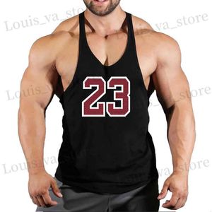 T-shirts voor heren nr. 23 Sport Heren Summer Gym Shirt Strt Slveless T-shirts voor mannen Tanktops Workout Singlets Sport Vest Clothing T240419