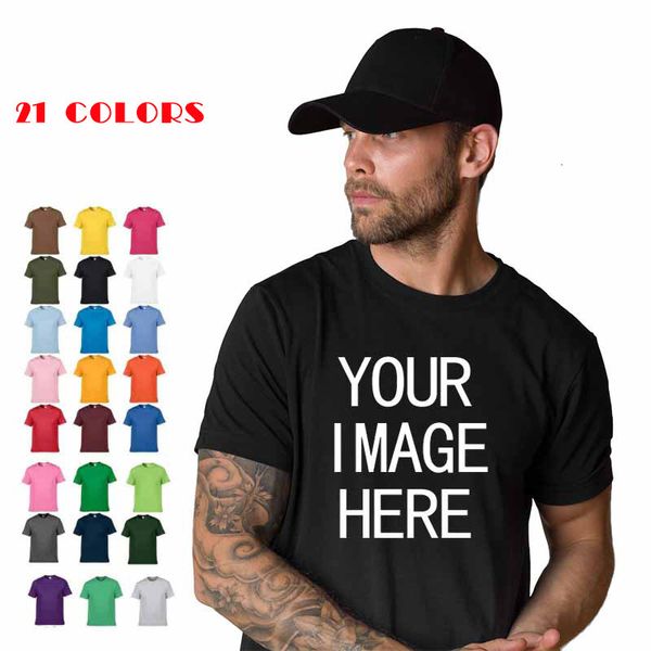 Camisetas de hombre SIN precio 100% algodón de manga corta con cuello redondo para hombre camiseta Tops camiseta personalizada imprime tu propio diseño marca camiseta Unisex 230619