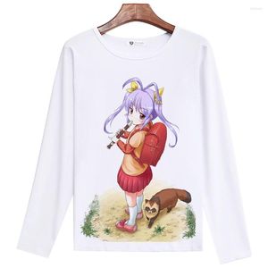 T-shirts pour hommes Non Biyori décontracté Miyauchi Renge imprimé été T-shirt Cosplay chemise ample blanc manches longues