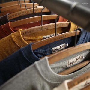 T-shirts pour hommes Non Stock 260g T-shirts tubulaires sans couture USA coton col rond manches courtes t-shirt