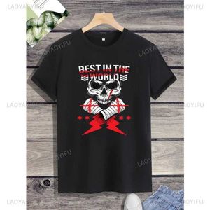 T-shirts masculins Nostalgia Casual Classic Funny Cm Punk Malle T-shirt American Professional Wrestler Fashion Summer Slve O-Neck Loose T240425
