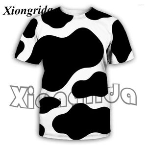 Camisetas de hombre novedad estampado de vaca Casual manga corta 3D verano playa camisetas Harajuku Tops ropa de moda