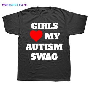 T-shirts pour hommes Nouveauté Girls Heart My Autism Swag T-shirts Graphique Streetwear Court Seve Cadeaux d'anniversaire Été Sty T-shirt Vêtements pour hommes 0228H23