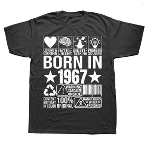 T-shirts pour hommes Nouveauté en 1967 Étiquette d'avertissement Code à barres Graphique Streetwear Manches courtes Cadeaux d'anniversaire T-shirt d'été Vêtements pour hommes