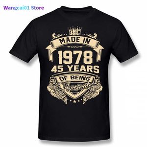 Heren t-shirts Nieuwheid gemaakt in 1978 45 jaar zijn geweldig zijn 45e t shirts streetwear korte seve verjaardagscadeaus zomersty t-shirt mannen 0228H23