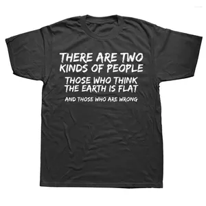 T-shirts voor heren Nieuwigheid Twee soorten mensen Flat Earth Society Grafisch Katoen Streetwear Korte mouw Verjaardagscadeaus Zomer T-shirt