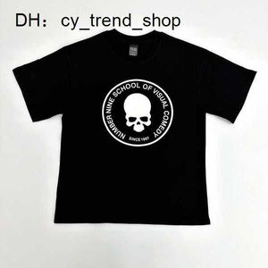 T-shirts pour hommes Number Nine Fla 04s Skull Print Old Cracked T-shirt à manches courtes sous le Palais Guiyu Antique 21