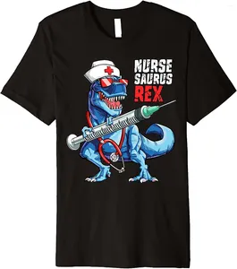 Heren T-shirts Nursesaurus Rex Shirt Saurus Verpleging Gift Grafische Mannen Top T-shirts Camisa Tops Tees Katoen Klassiek