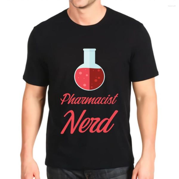 Camisetas con cuello redondo para hombre, camiseta con estampado de farmacéutico, Top Nerd, moda de algodón de manga corta hecha a medida