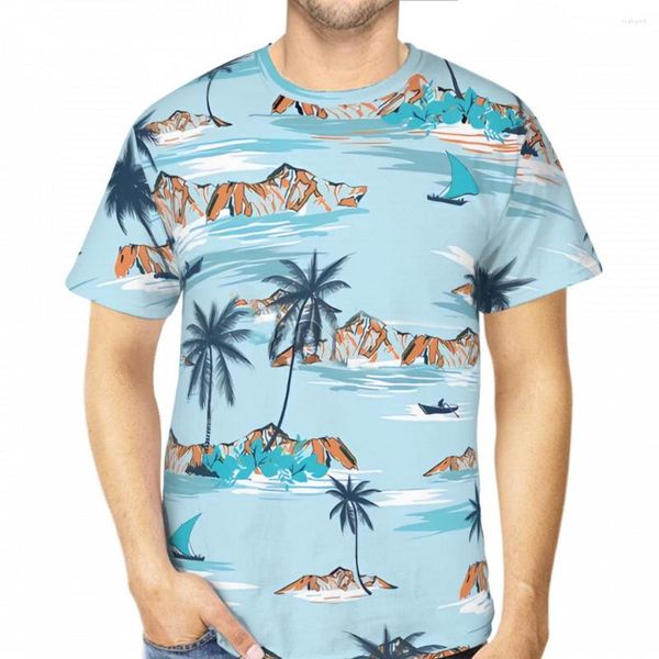 T-shirts pour hommes océan sans couture paume Polyester impression 3D motif tropique chemise Sports de plein air vêtements à séchage rapide t-shirts de rue