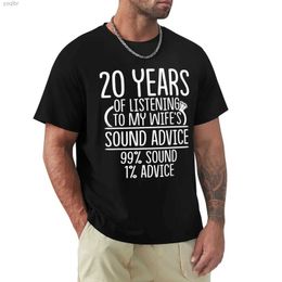 T-shirts voor heren op 20 oktober huwelijksverjaardag luisteren naar echtgenoot en wifes t-shirt oversized retro kleding zweet gewoon t-shirt voor Menl2405