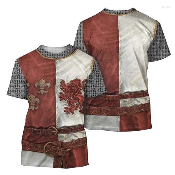 T-shirts pour hommes OGKB 3D Knight Templar T-shirt Imprimé Vêtement Harajuku Été 2023 Produit Cosplay Polyester Matériel À Manches Courtes