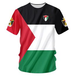 Heren T-shirts OGKB Aziatische maat 3D Palestina T-shirt GRATIS PALESTINE Vlag Print Polyester Casual Shirt met korte mouwen Custom Heren Kleding Groothandel 230620