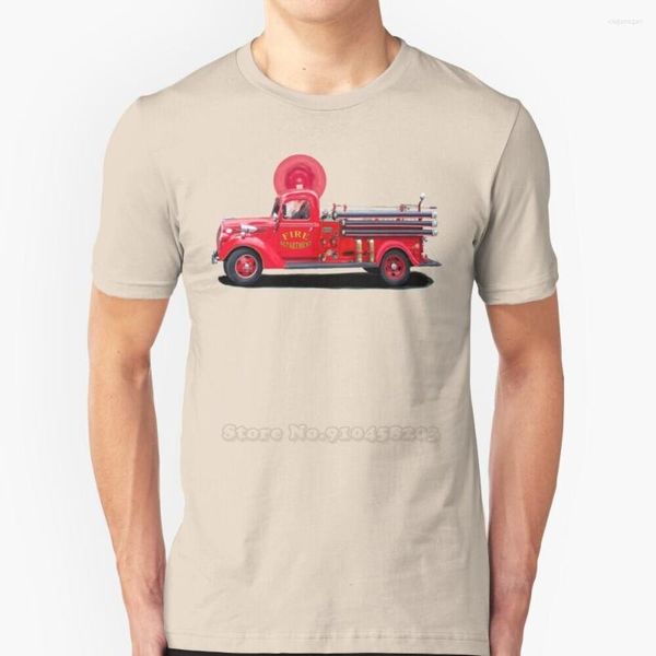 T-shirts pour hommes à l'ancienne manches de camion de pompier chemise courte Streetswear Harajuku été haute qualité t-shirts hauts classique
