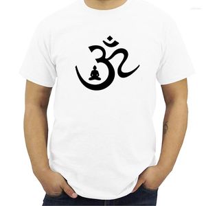 Hommes T-shirts OM Symbole Bouddha Méditation Bouddhisme Imprimer Chemise Hommes Casual À Manches Courtes Tee Tops Homme D'été Marque Vêtements Streetwear