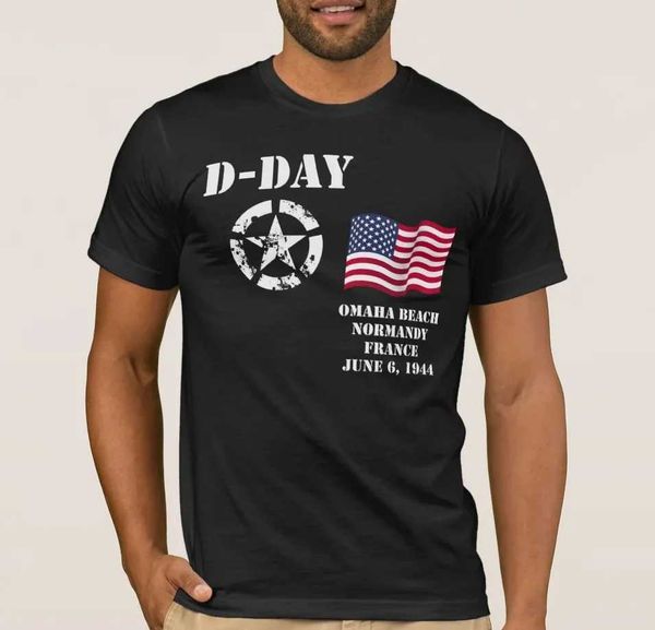 T-shirts masculins Omaha Beach Normandy France 6 juin 1944 T-shirt du jour J