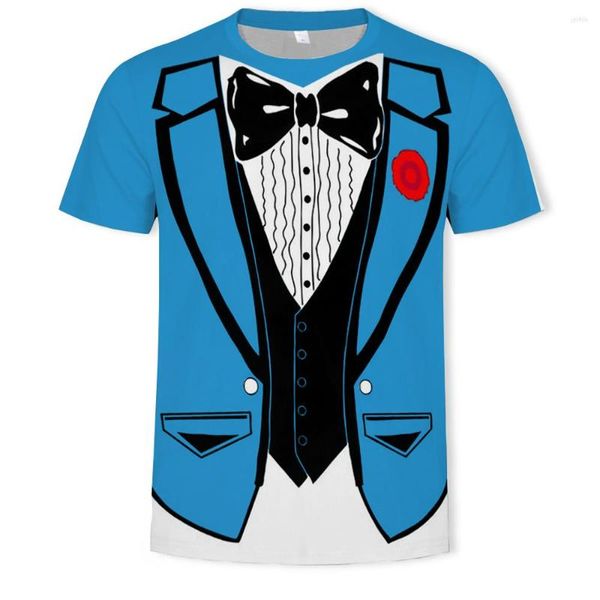 Camisetas para hombre ¿Una o dos poco claras? Verano Casual Divertida Impresión 3D Personalidad Camiseta Moda Única Calle Más Tamaño 6X