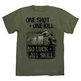 T-shirts voor heren One Shot One Kill. Marine soldaat sluipschutter T-shirt. Zomer Katoen Korte Mouw O-hals Heren T-shirt Nieuwe S-3XL J230602