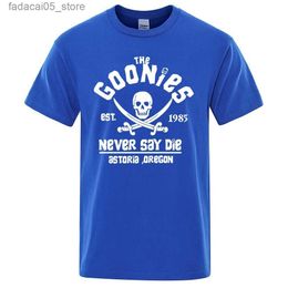 T-shirts masculins T-shirt pour hommes pirates oregon ne dit jamais die die astoria Coton Cotton respirant Brand à manches courtes Top Q240425