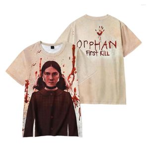Camisetas para hombre, camiseta Orphan First Kill, camiseta Unisex de manga corta con cuello redondo para hombre y mujer, ropa 3D de película de terror americana 2023