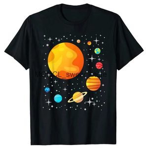 T-shirts masculins Notre système solaire T-shirts Summer Style Graphic Cotton Strtwear Astronomy astronome Science Fan T-shirt Clothing H240506