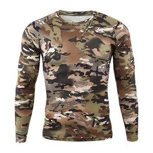 Heren T-shirts Outdoor Camouflage T-shirt Uniform Mannen Lange Mouw Ademend Combat Strakke Tee Top 2022 Tactische Militaire Man 1836