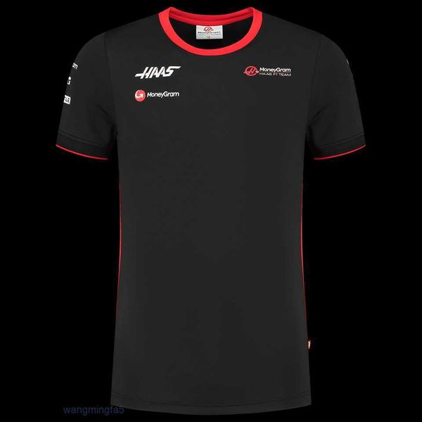 T-shirts pour hommes T-shirts d'extérieur 2023 Nouveau costume F1 Hass Racing Team Summer Col rond Manches courtes Chemise de sport à séchage rapide pour hommes 4s 22yl