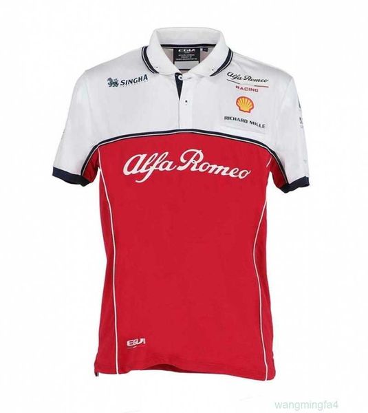 T-shirt da uomo T-shirt da esterno 22 Nuova tuta da corsa F1 Zhou Guanyu Stessa polo Alfa Romeo Team Manica corta Estate da uomo 0hko