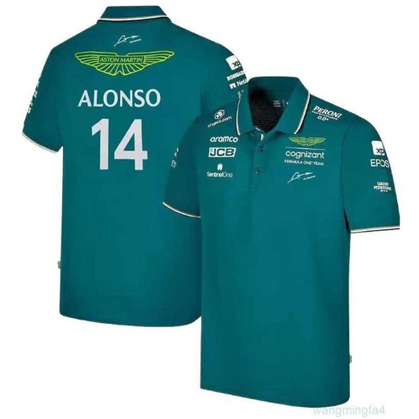 T-shirts pour hommes T-shirts d'extérieur 23 été nouveau costume Aston Martin F1 à manches courtes Polo Team Edition même respirant voiture de course à séchage rapide R5kv