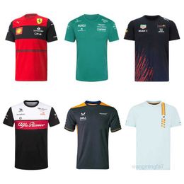 T-shirts pour hommes T-shirts d'extérieur F1 Racing Suit Speed Dry Culture Chemise à col rond pour hommes et à manches courtes Mclaren Mercedes Martin Team 7k4i