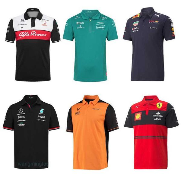 Camisetas masculinas ao ar livre f1 corrida polo camisa nova camisa cross-country motocicleta equitação terno de manga curta pouso rápido q5l0