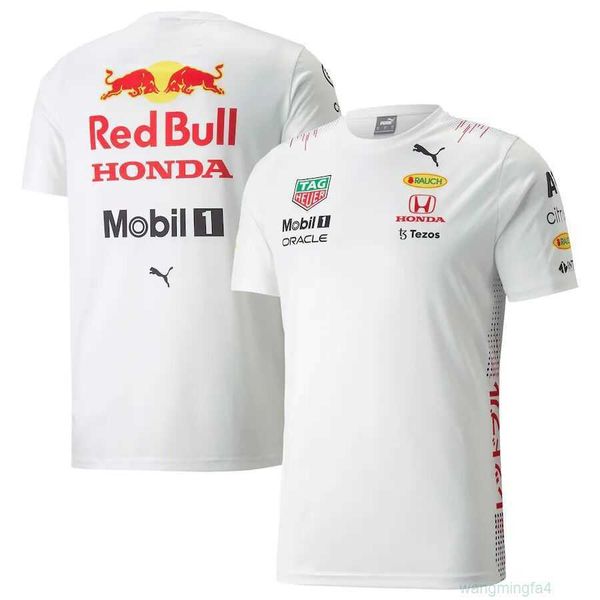 T-shirts pour hommes T-shirts d'extérieur nouveau costume de course de formule 1 F1 blanc à manches courtes Verstappen édition spéciale équipe Oy28
