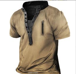 T-shirts pour hommes Randonnée tactique en plein air Militaire Armée V-Cou Short Manches Chasse Chemise d'escalade Mâle Vêtements de sport respirants