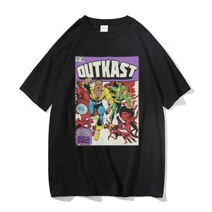 Camisetas de hombre Outkast inspirado Comic Book Rap Camiseta con estampado gráfico Hombres Mujeres Camiseta vintage Camiseta de algodón de gran tamaño para hombre Hombre HipHop Camisetas J230217