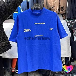 Heren T-shirts Oversize Blauw Tee Mannen Vrouwen Hip Hop Jezus Is Koning Nieuwe Liedjes T-shirt Tops Geel Print korte SleeveH24222
