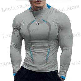 Camisetas para hombres Men de gran tamaño Long Slve T Shirt Compression Gym Tshirts Hombre Sport Sport Running Camiseta Entrenamiento Top Gym Clothing 8xl T240419