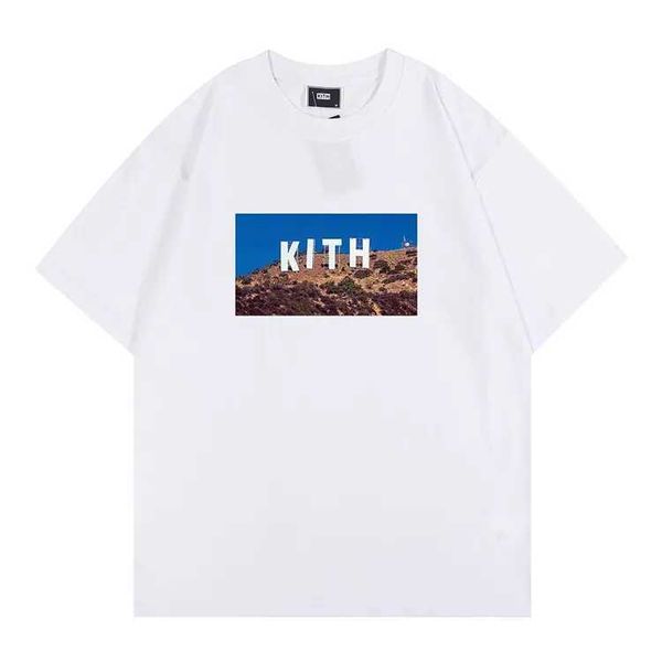 Camisetas para hombres Oversize New Kith Tokyo Shibuya t Shi Hombres Mujeres Alta calidad Street View Impresión Shis Tee Tops Rose Omoroccan Tile Teeskicl